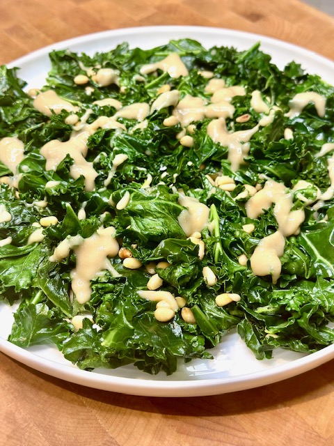 Image for Tahini Maple Dressing over Kale