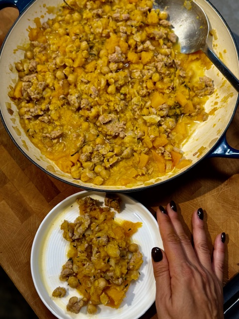 Image for Squash with Sausage Meat and Chickpeas